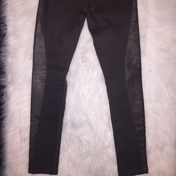 SOLD Design Lab Super Skinny Leather Accent Jeans - Picture 7 of 8